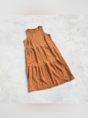 Ava & Viv Sleeveless Tiered Dress - Orange Rust